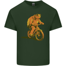 A Turtle Riding a Bicycle Cycling Cyclist Bike Mens Cotton T-Shirt Tee Top Forest Green