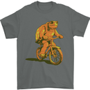 A Turtle Riding a Bicycle Cycling Cyclist Bike Mens T-Shirt 100% Cotton Charcoal