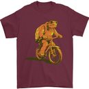 A Turtle Riding a Bicycle Cycling Cyclist Bike Mens T-Shirt 100% Cotton Maroon