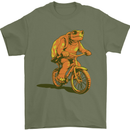 A Turtle Riding a Bicycle Cycling Cyclist Bike Mens T-Shirt 100% Cotton Military Green
