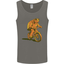 A Turtle Riding a Bicycle Cycling Cyclist Bike Mens Vest Tank Top Charcoal