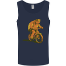 A Turtle Riding a Bicycle Cycling Cyclist Bike Mens Vest Tank Top Navy Blue