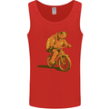 A Turtle Riding a Bicycle Cycling Cyclist Bike Mens Vest Tank Top Red