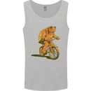 A Turtle Riding a Bicycle Cycling Cyclist Bike Mens Vest Tank Top Sports Grey