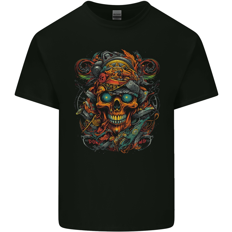 A Twisted FUBAR Skull Demon Pirate Kids T-Shirt Childrens Black