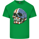 A USA Human Skull Flag America Kids T-Shirt Childrens Irish Green