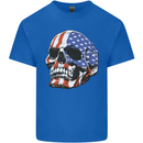 A USA Human Skull Flag America Kids T-Shirt Childrens Royal Blue