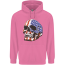 A USA Human Skull Flag America Mens 80% Cotton Hoodie Azelea