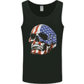 A USA Human Skull Flag America Mens Vest Tank Top Black