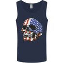 A USA Human Skull Flag America Mens Vest Tank Top Navy Blue
