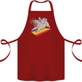 A Unicorn Pug Dog Cotton Apron 100% Organic Maroon
