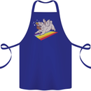 A Unicorn Pug Dog Cotton Apron 100% Organic Royal Blue