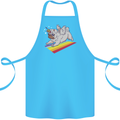 A Unicorn Pug Dog Cotton Apron 100% Organic Turquoise