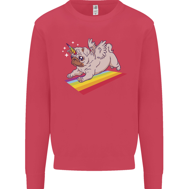 A Unicorn Pug Dog Kids Sweatshirt Jumper Heliconia