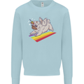 A Unicorn Pug Dog Kids Sweatshirt Jumper Light Blue