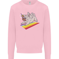 A Unicorn Pug Dog Kids Sweatshirt Jumper Light Pink