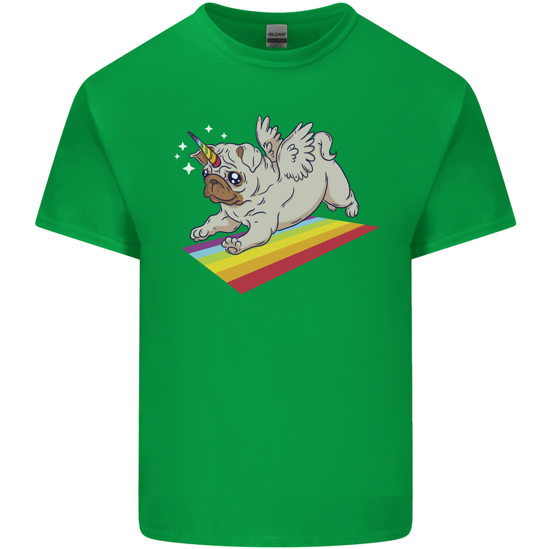 A Unicorn Pug Dog Kids T-Shirt Childrens Irish Green