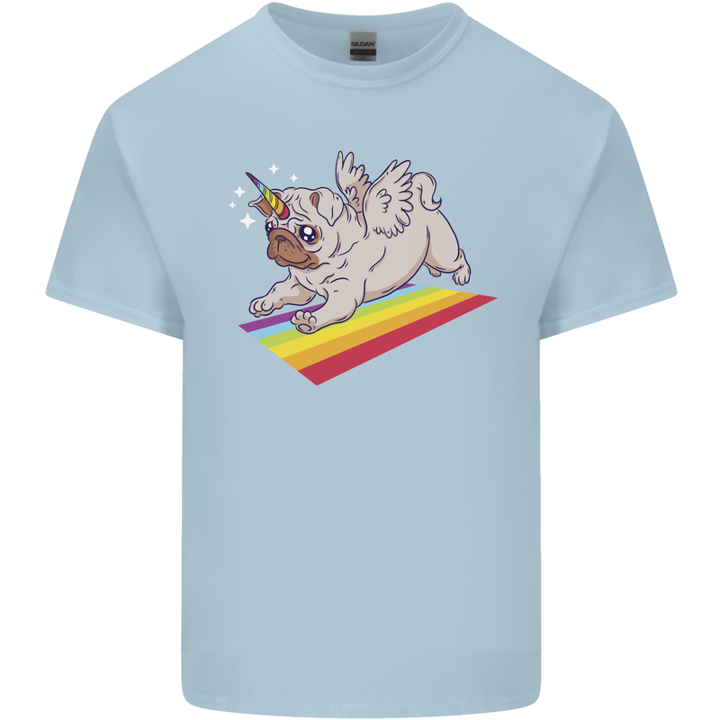 A Unicorn Pug Dog Kids T-Shirt Childrens Light Blue