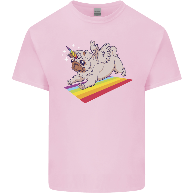 A Unicorn Pug Dog Kids T-Shirt Childrens Light Pink