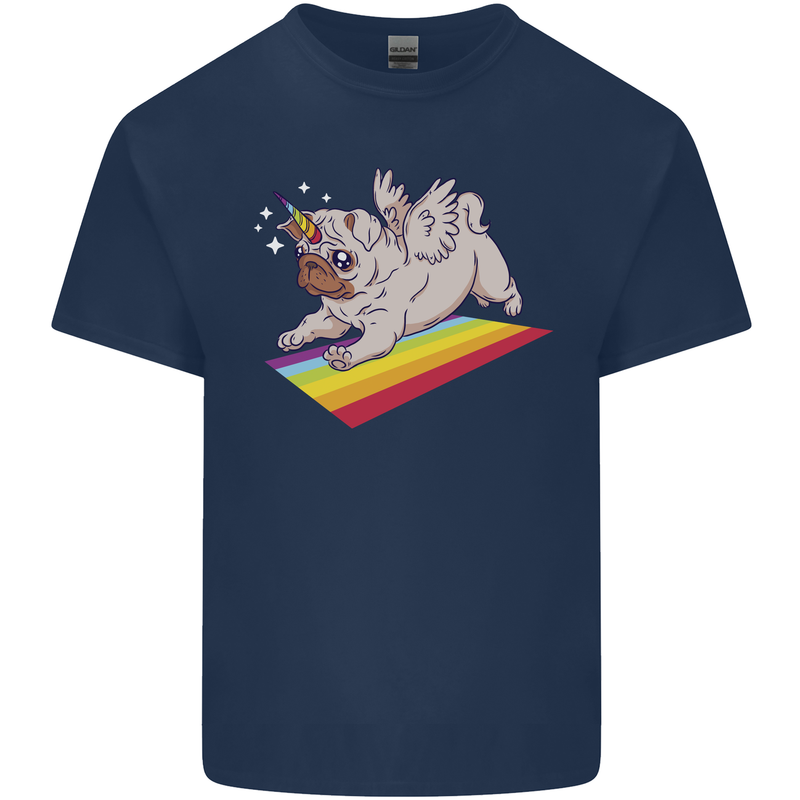 A Unicorn Pug Dog Kids T-Shirt Childrens Navy Blue