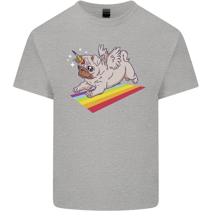 A Unicorn Pug Dog Kids T-Shirt Childrens Sports Grey