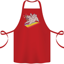 A Unicorn Pug Dog LGBT Cotton Apron 100% Organic Red