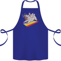 A Unicorn Pug Dog LGBT Cotton Apron 100% Organic Royal Blue