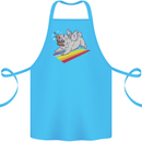 A Unicorn Pug Dog LGBT Cotton Apron 100% Organic Turquoise