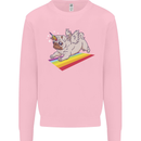 A Unicorn Pug Dog LGBT Kids Sweatshirt Jumper Light Pink