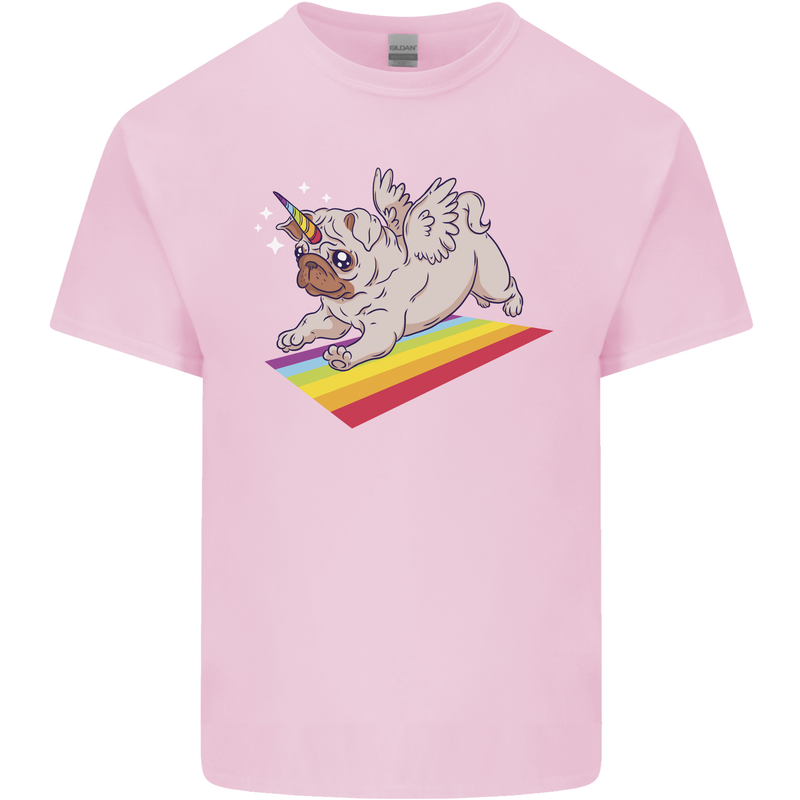 A Unicorn Pug Dog LGBT Kids T-Shirt Childrens Light Pink
