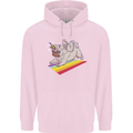 A Unicorn Pug Dog LGBT Mens 80% Cotton Hoodie Light Pink