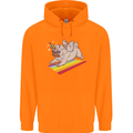 A Unicorn Pug Dog LGBT Mens 80% Cotton Hoodie Orange