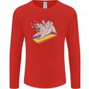 A Unicorn Pug Dog LGBT Mens Long Sleeve T-Shirt Red