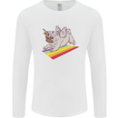 A Unicorn Pug Dog LGBT Mens Long Sleeve T-Shirt White