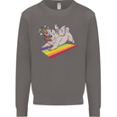 A Unicorn Pug Dog LGBT Mens Sweatshirt Jumper Charcoal