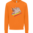 A Unicorn Pug Dog LGBT Mens Sweatshirt Jumper Orange