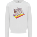 A Unicorn Pug Dog LGBT Mens Sweatshirt Jumper White