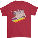 A Unicorn Pug Dog LGBT Mens T-Shirt 100% Cotton Red