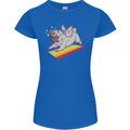 A Unicorn Pug Dog LGBT Womens Petite Cut T-Shirt Royal Blue
