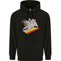 A Unicorn Pug Dog Mens 80% Cotton Hoodie Black