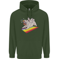 A Unicorn Pug Dog Mens 80% Cotton Hoodie Forest Green