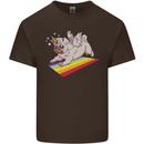 A Unicorn Pug Dog Mens Cotton T-Shirt Tee Top Dark Chocolate