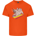 A Unicorn Pug Dog Mens Cotton T-Shirt Tee Top Orange