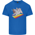 A Unicorn Pug Dog Mens Cotton T-Shirt Tee Top Royal Blue