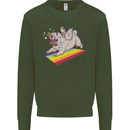 A Unicorn Pug Dog Mens Sweatshirt Jumper Forest Green