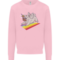 A Unicorn Pug Dog Mens Sweatshirt Jumper Light Pink
