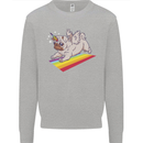 A Unicorn Pug Dog Mens Sweatshirt Jumper Sports Grey