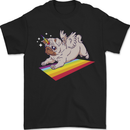 A Unicorn Pug Dog Mens T-Shirt 100% Cotton Black