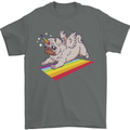 A Unicorn Pug Dog Mens T-Shirt 100% Cotton Charcoal