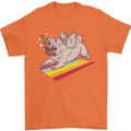 A Unicorn Pug Dog Mens T-Shirt 100% Cotton Orange